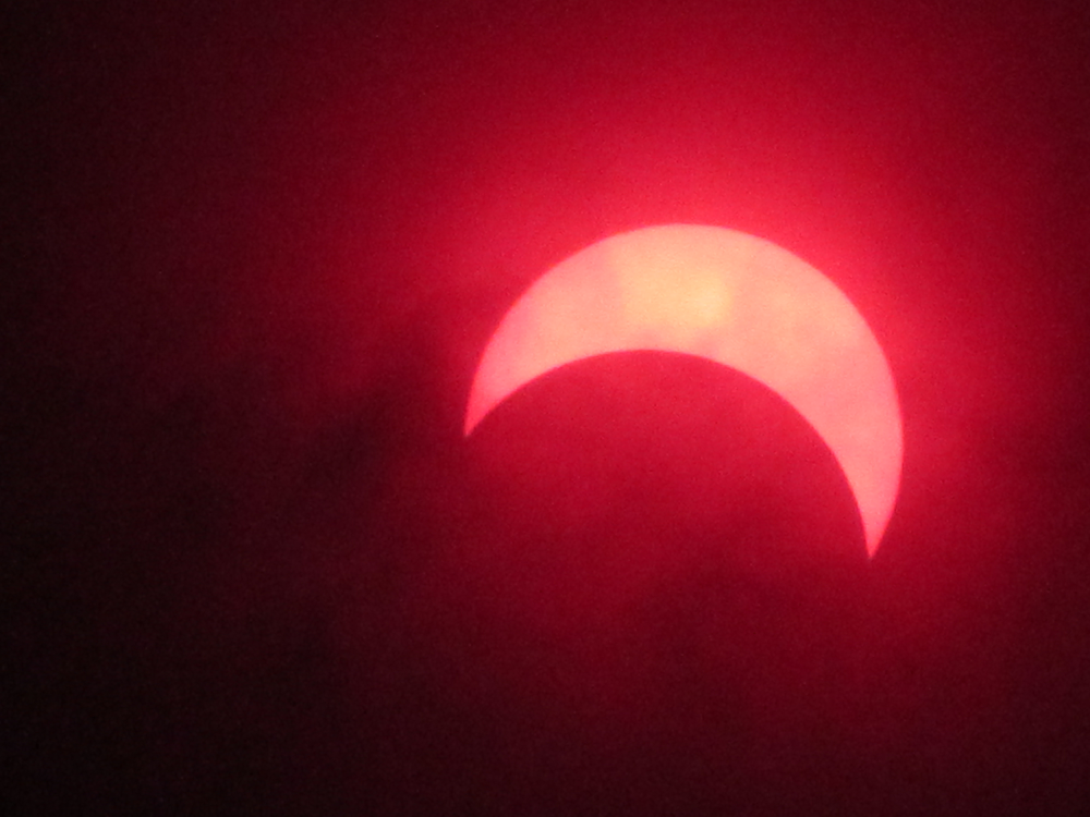 Eclipse with 2 floppy disk filter (zoom 54x)
